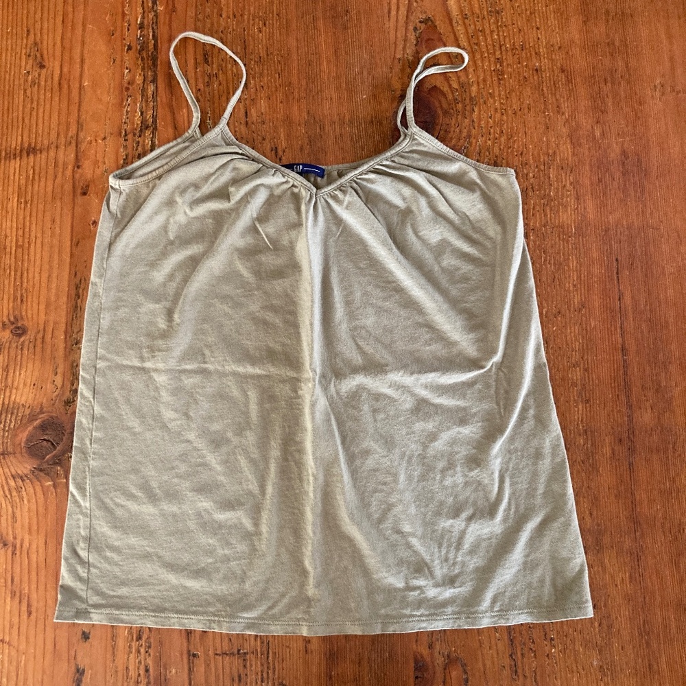 Gap Spaghetti Strap Tank Size Medium Olive/Khaki Green